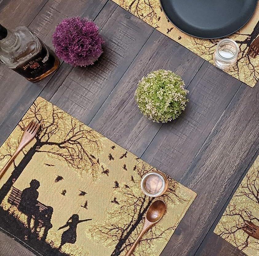 DaDalogy Autumn Birds Family Gathering Woven Tapestry Dining Table Runner (18198) DaDalogy Bedding Collection