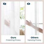 Non-See-Through Thermal Insulated White Sheer Curtains 2 Panels Set Light Filtering Window Drapes with Rod Pocket Sleep Zone