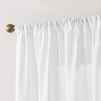 Non-See-Through Thermal Insulated White Sheer Curtains 2 Panels Set Light Filtering Window Drapes with Rod Pocket Sleep Zone