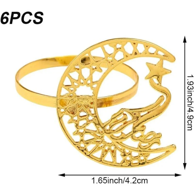 Napkin Rings - Moon Shaped Metal