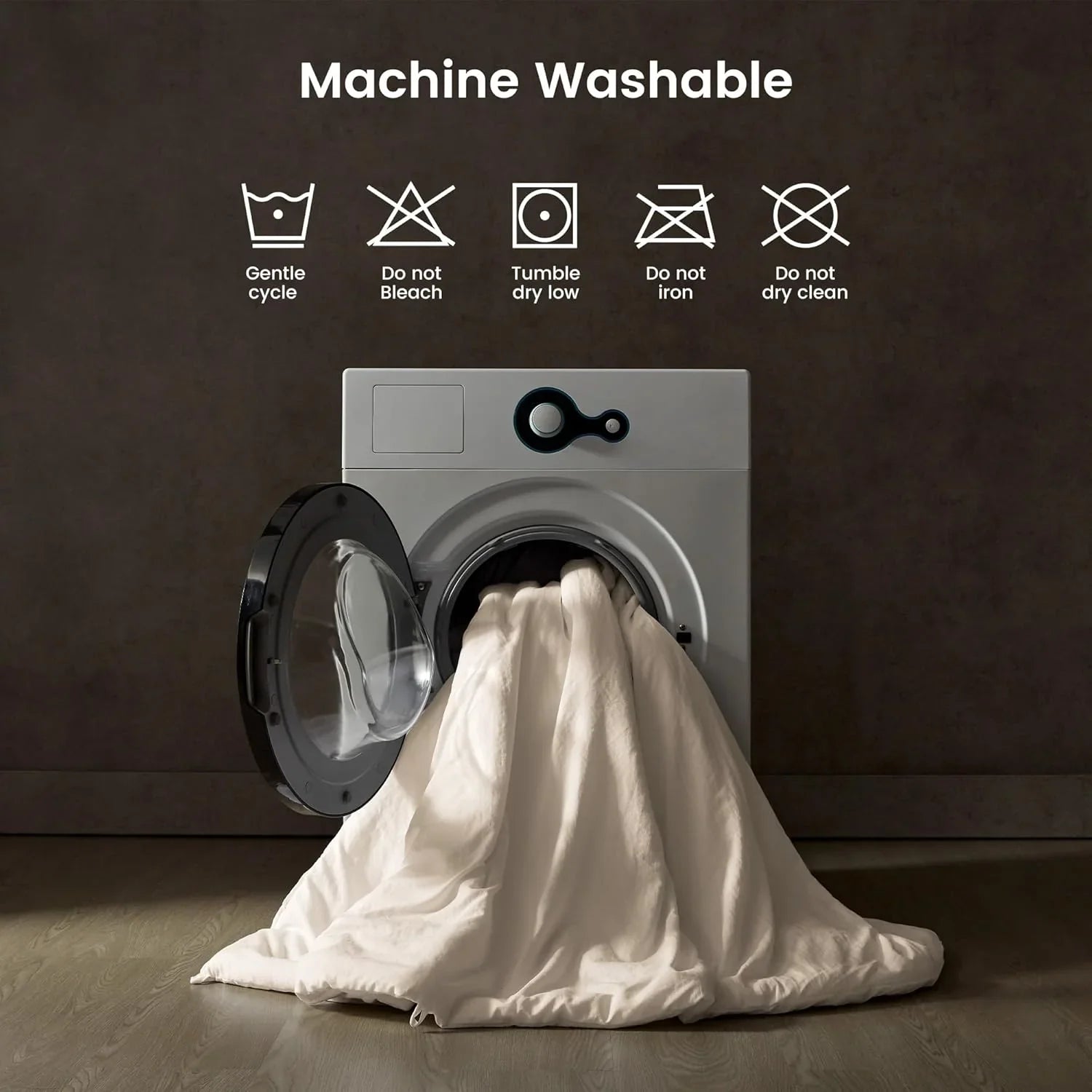 Stone Washed Duvet Cover Set - Beige