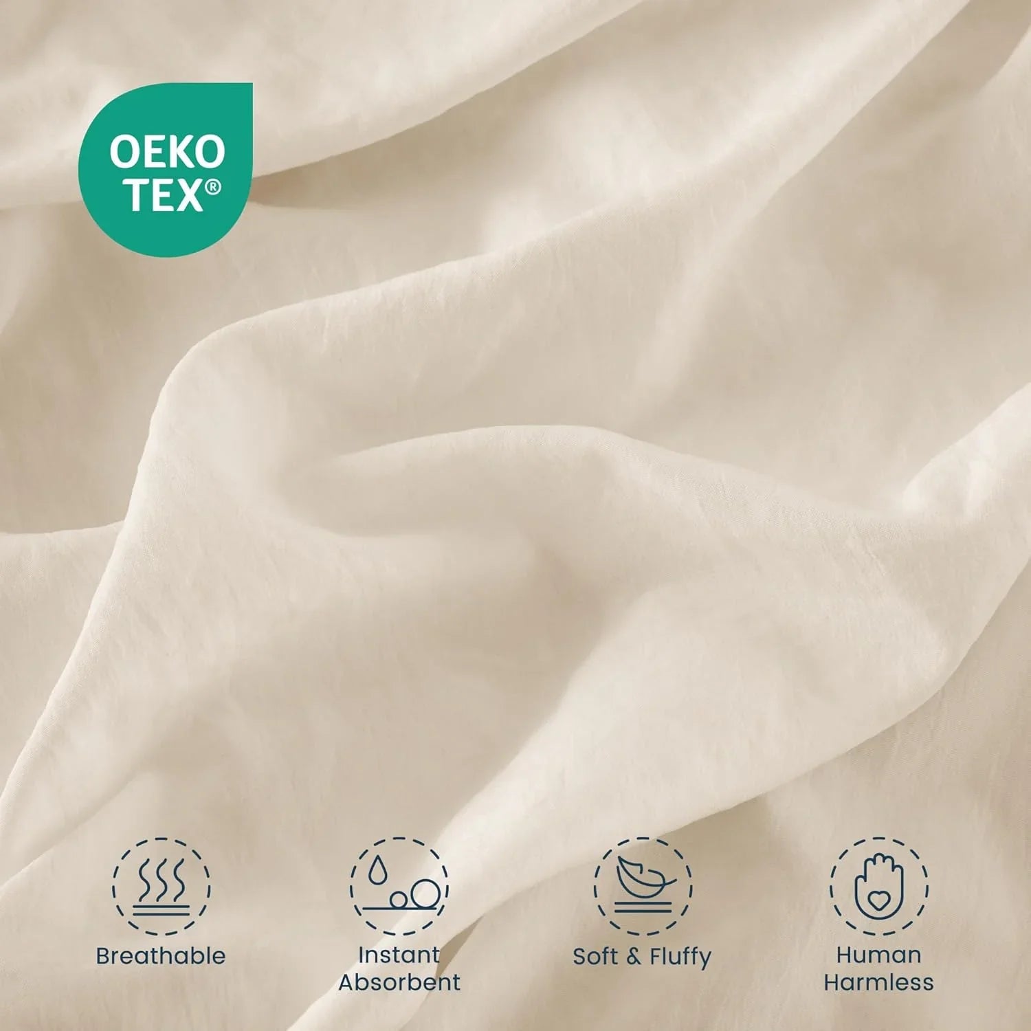 Stone Washed Duvet Cover Set - Beige