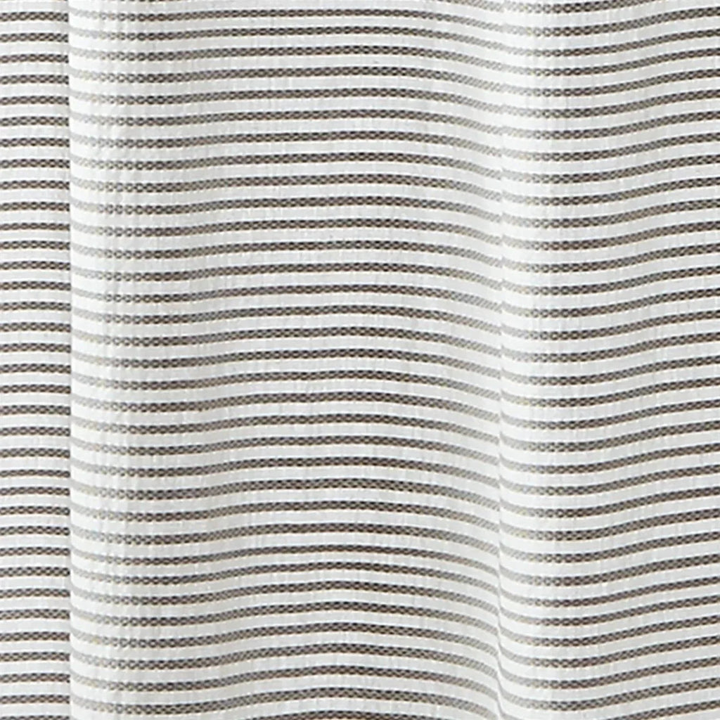 72-inch Grey and White Stripes Cotton Shower Curtain with Tassels