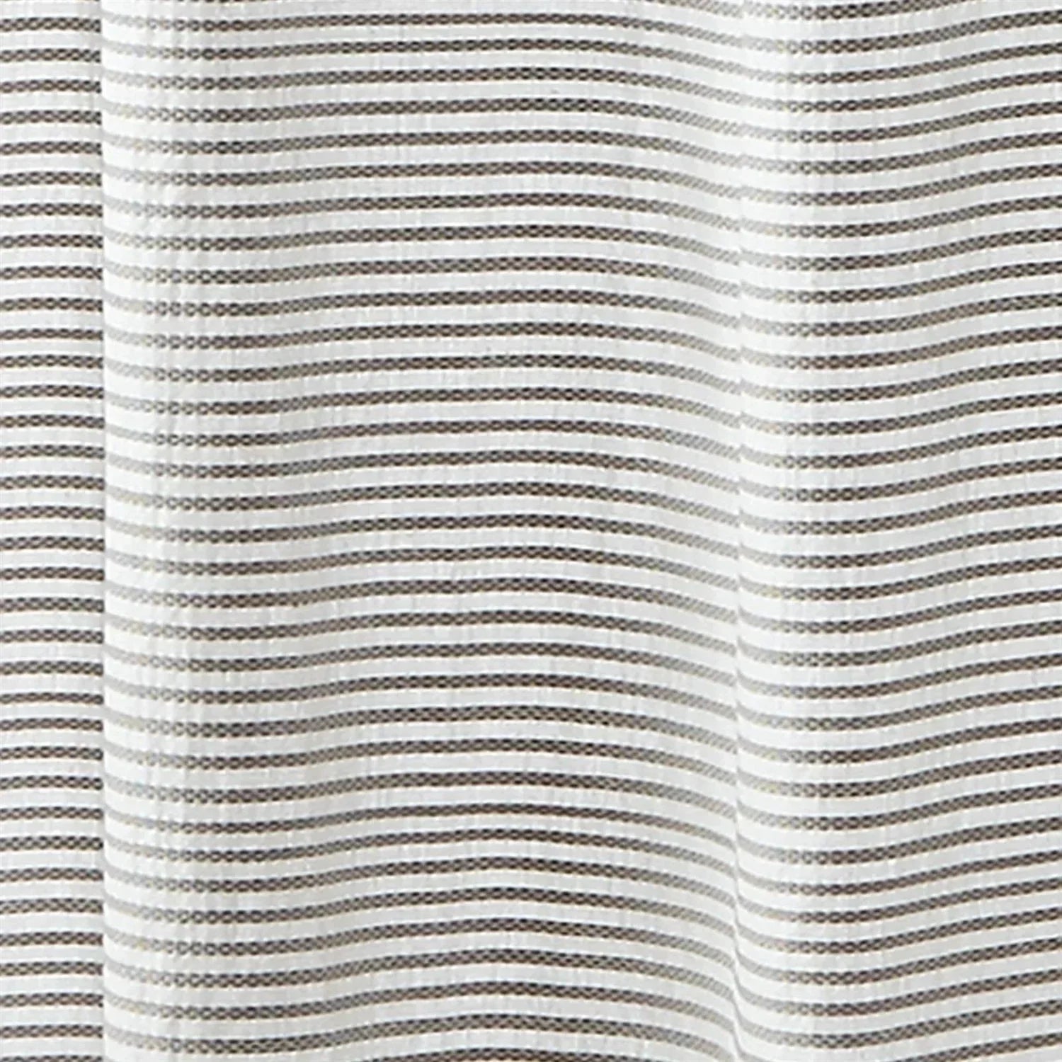 72-inch Grey and White Stripes Cotton Shower Curtain with Tassels