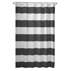 72 x 70 inch Polyester Grey White Nautical Ocean Beach Striped Shower Curtain