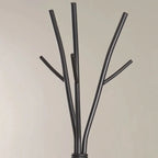 74-inch Freestanding Black Metal Coat Rack Entryway Hall Tree Umbrella Stand