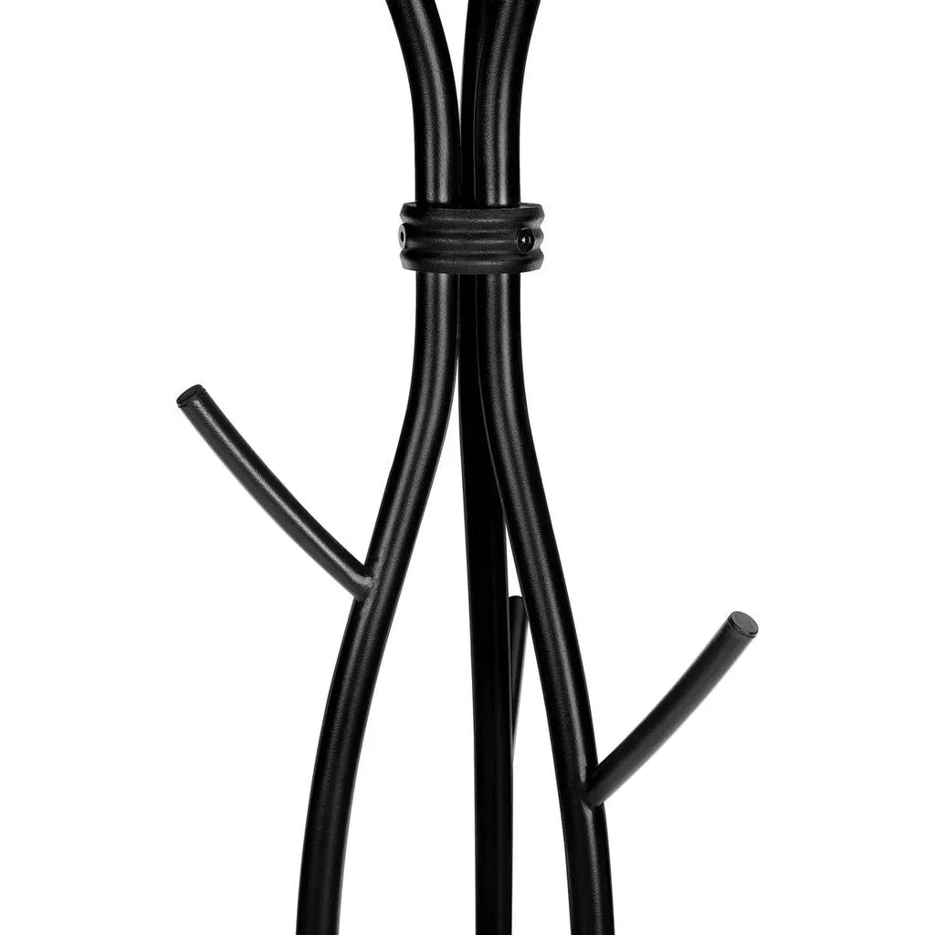 74-inch Freestanding Black Metal Coat Rack Entryway Hall Tree Umbrella Stand