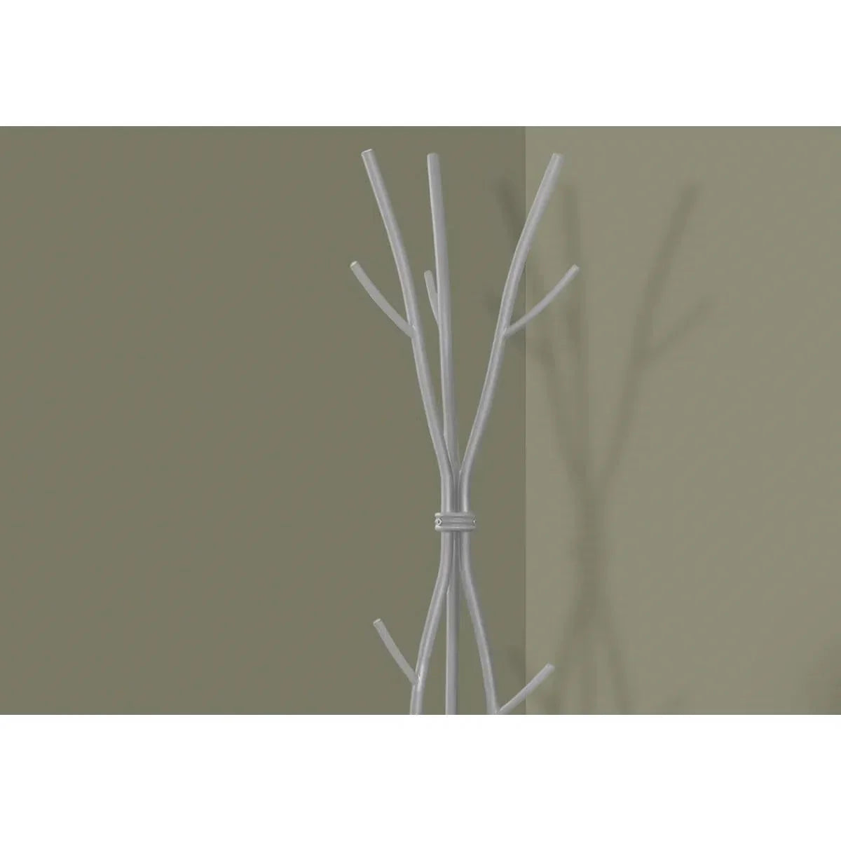 74-inch Freestanding Silver Metal Coat Rack Entryway Hall Tree Umbrella Stand