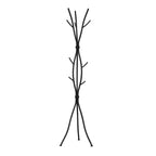 74-inch Freestanding Black Metal Coat Rack Entryway Hall Tree Umbrella Stand