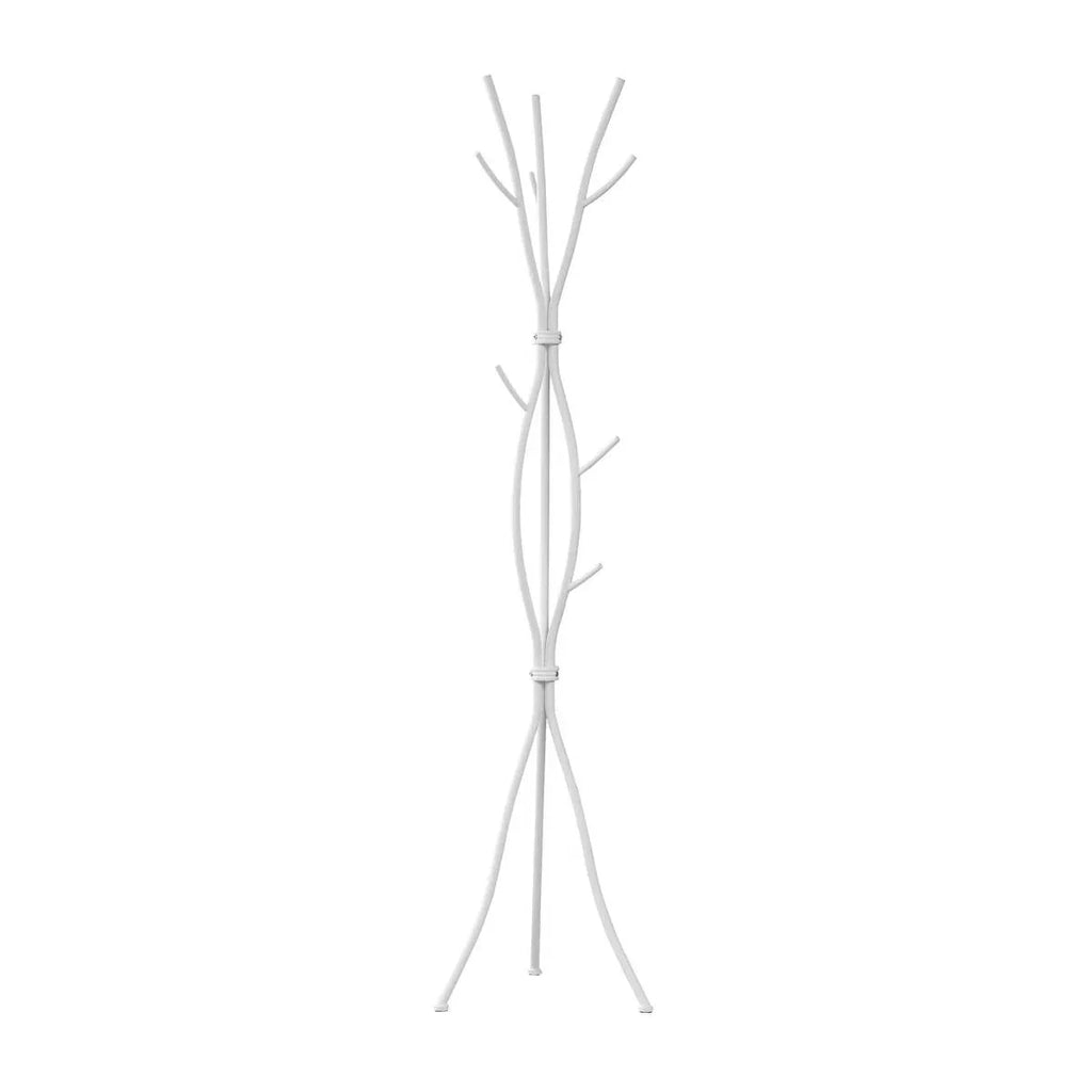 74-inch White Metal Coat Rack Entryway Hall Tree Umbrella Stand
