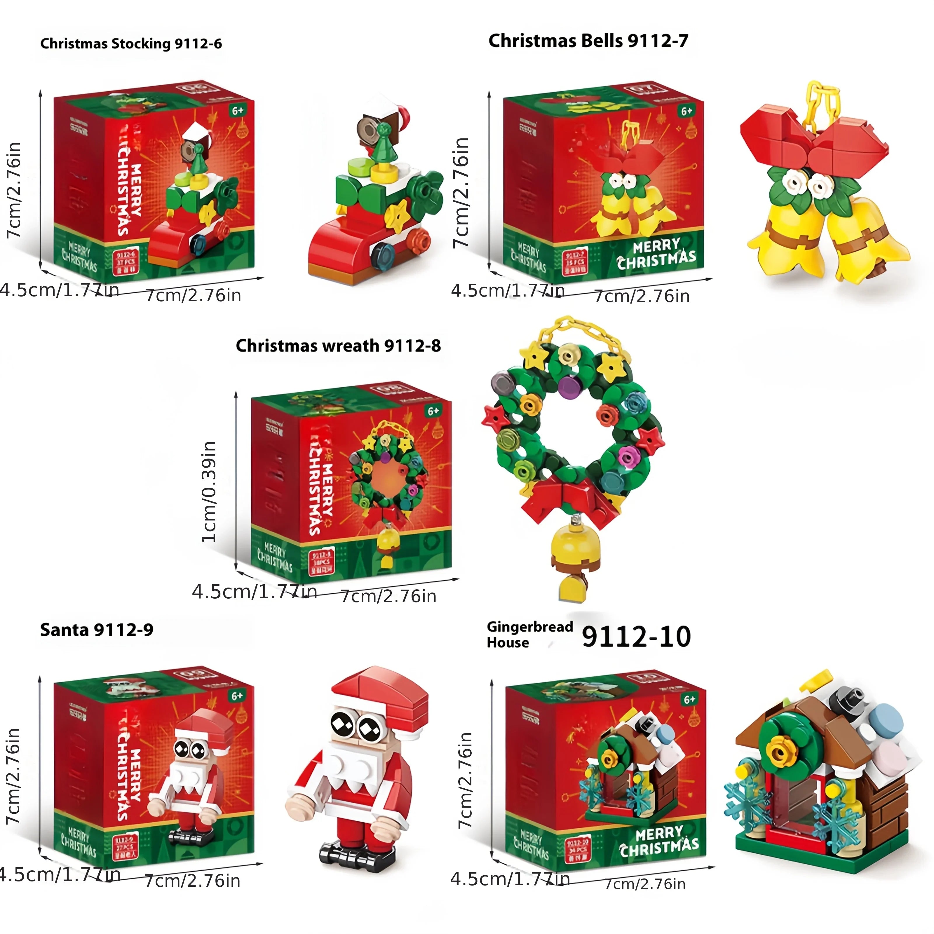 10-in-1 Mini Christmas Series Building Blocks Set, Christmas Gift Assembly Toy, Santa Claus and Snowman Model Kit, Holiday Birthday Gift, Halloween Thanksgiving Tabletop Decor, 352pcs with 10 Small Models or Combine into One House Of Avana