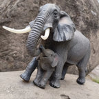 [Christmas Holiday Gift] Outdoor Sculpture Warm Elephant Mom Baby Elephant Garden Statue, Suitable for Courtyard Home Decoration, a Good Luck Christmas Elephant Gift for Women, Mothers, and Family, Holiday Gift, Courtyard Dec House Of Avana