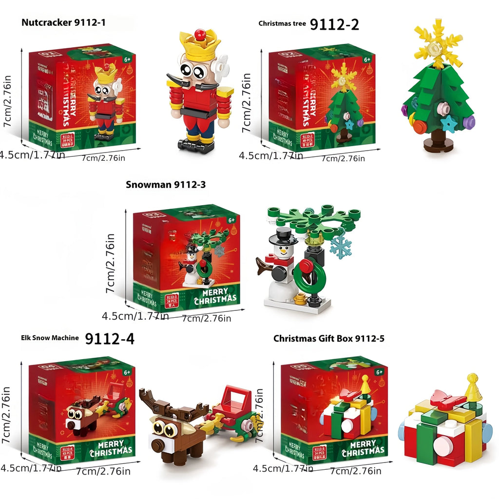 10-in-1 Mini Christmas Series Building Blocks Set, Christmas Gift Assembly Toy, Santa Claus and Snowman Model Kit, Holiday Birthday Gift, Halloween Thanksgiving Tabletop Decor, 352pcs with 10 Small Models or Combine into One House Of Avana