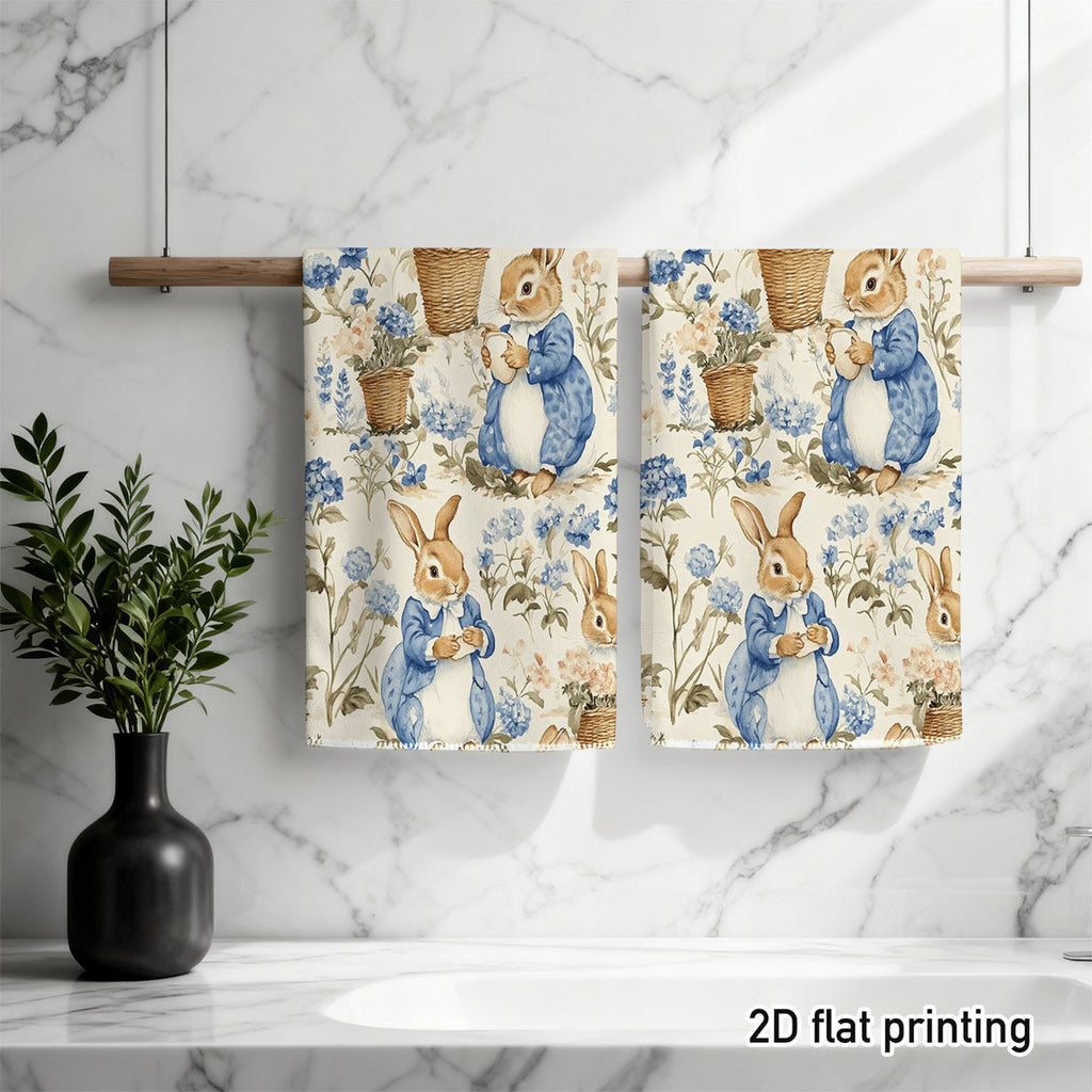 Cleaning Cloths - Cute Bunnies Blue Set
