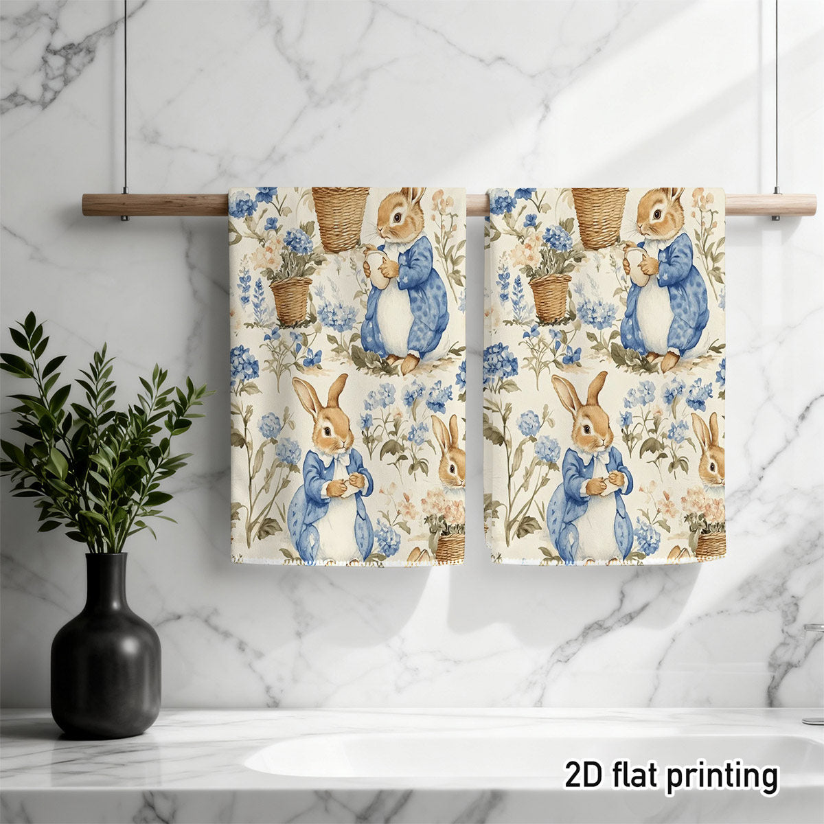 Cleaning Cloths - Cute Bunnies Blue Set