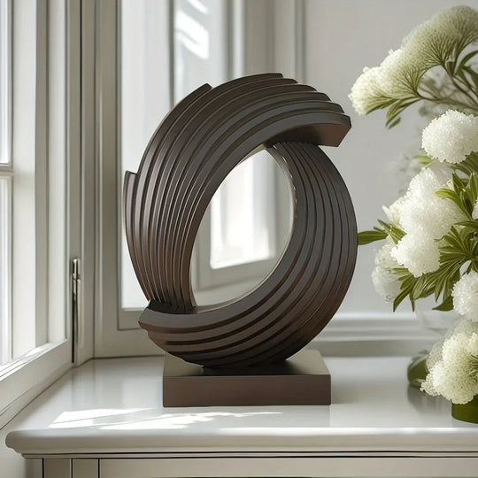 Modern Black Statue Living Room Decor, Abstract Art Table Decor Accents, Resin Sculptures Home Decorations for Table Bookshelf TV Stand Living Room Dining Room Office - House Of Avana