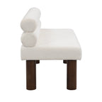 Upholstered Dining Bench, End of Bed, Entryway Bench, Boucle Ottoman for Dining Room, Bedroom, Living Room, Rubber Wood Leg 330 LBS Support, Beige Streamdale Furniture