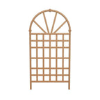 77-inch Outdoor Light Brown Vinyl Lattice Garden Trellis with Arched Top