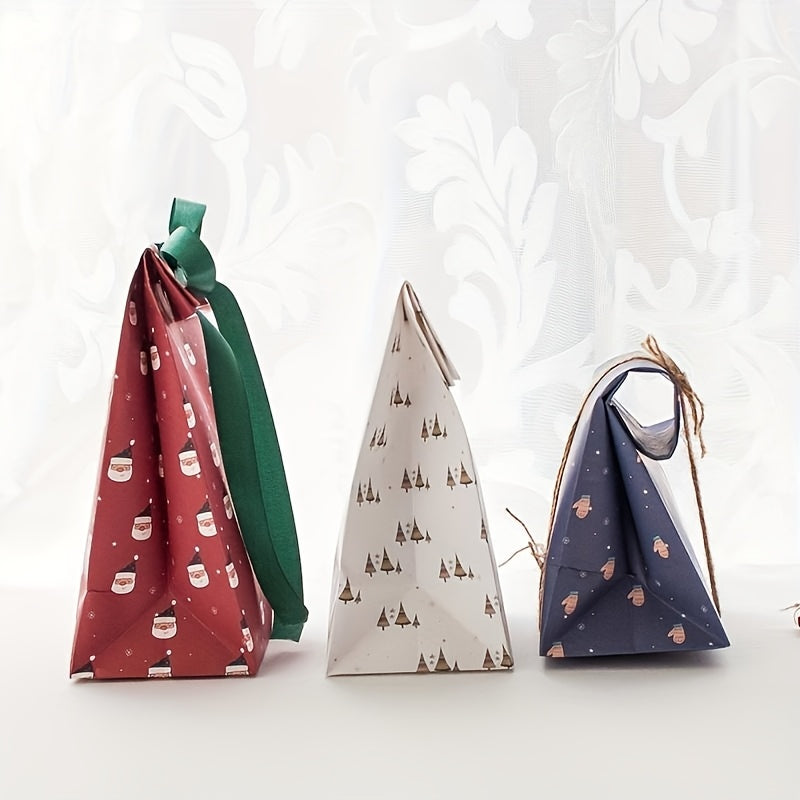 12pcs/set Includes 6 Different Patterns of High-Quality Gift Paper Bags And 6 Different Patterns of Labels, Featuring Snowman And Elk Elements, Can Hold Candy/Point/Snacks/Chocolate, Perfect for Holiday Atmosphere, 6 Differen House Of Avana