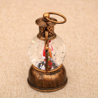 1pc Vintage-Style USB-Powered Glowing Snowfall & Music Box with Rotating Dome Lid - Self-Lit Resin/PC Ornament, Water-Filled Centerpiece with Twinkling Lights, Battery-Free Operation (USB Plug-in) - Christmas Tree & Home Deco House Of Avana