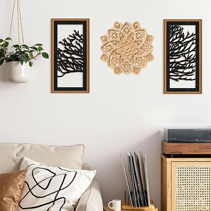 Wall Art - Unpainted White Wood Floral