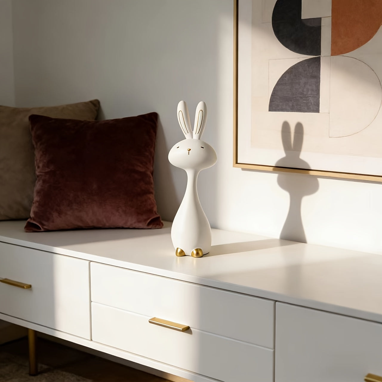 Rabbit Statue - Modern Golden Small