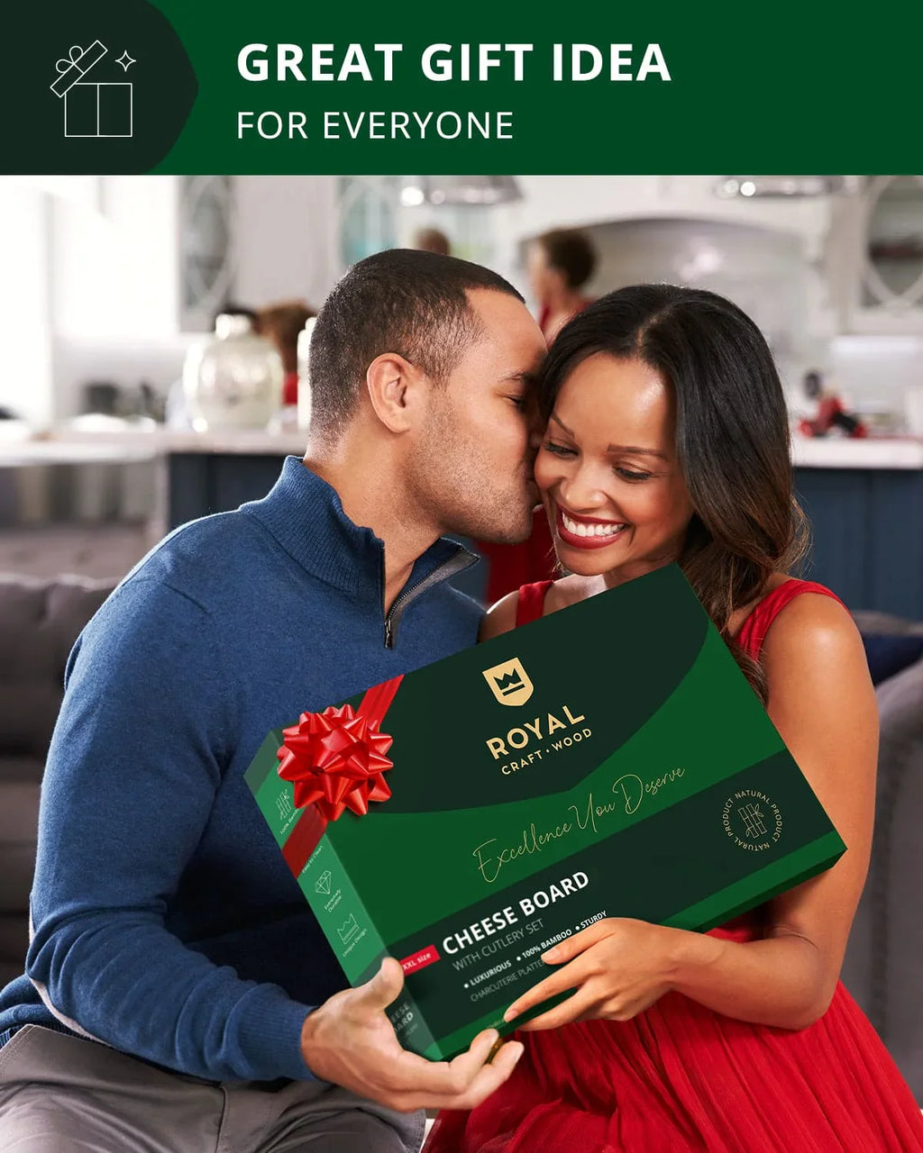 Cheese Board XXL with Cutlery Set Royal Craft Wood