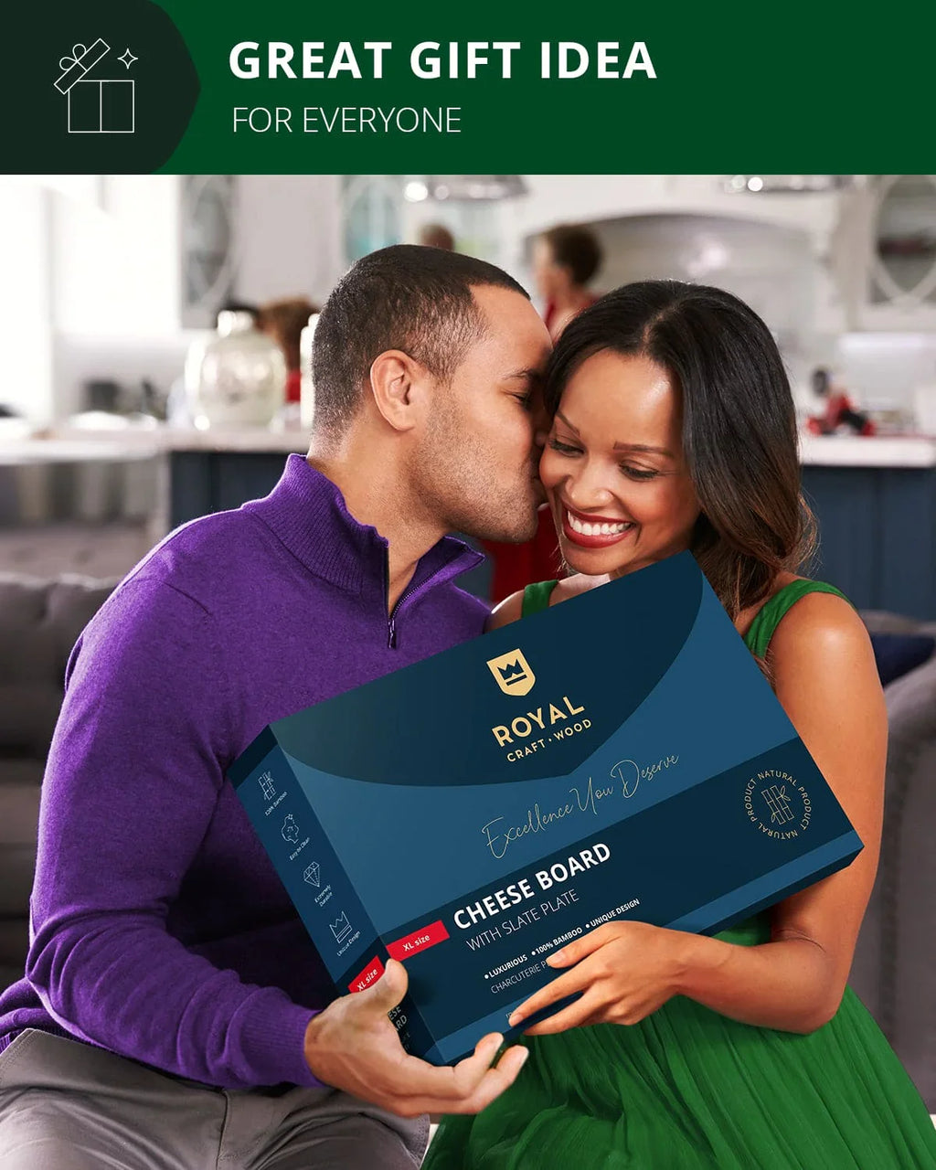 Cheese Board with Slate Plate Royal Craft Wood