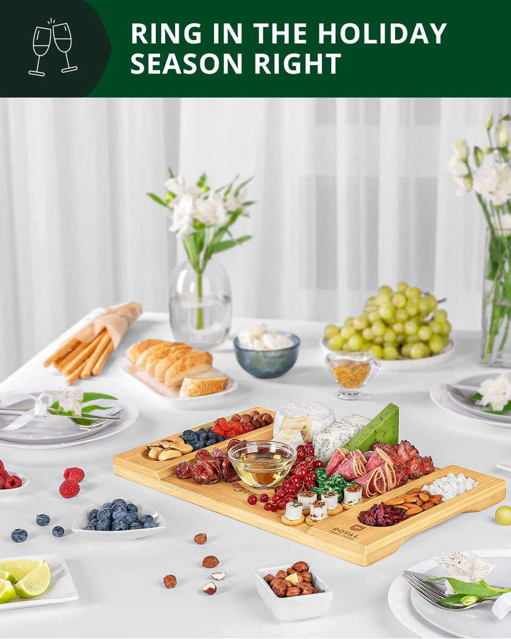 Cheese Board, 15.5” x 10” Royal Craft Wood