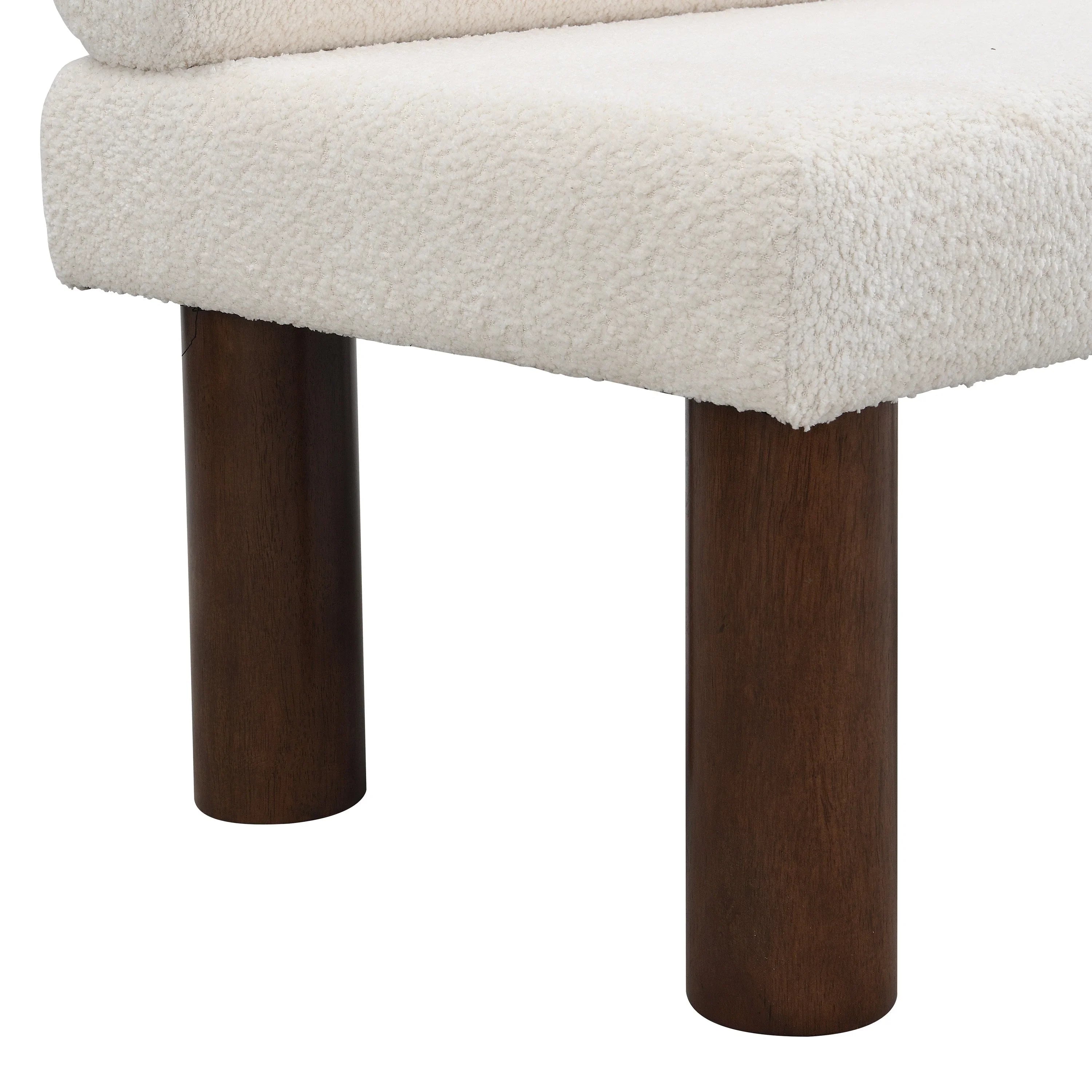 Upholstered Dining Bench, End of Bed, Entryway Bench, Boucle Ottoman for Dining Room, Bedroom, Living Room, Rubber Wood Leg 330 LBS Support, Beige Streamdale Furniture