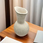 Handcrafted Ceramic Contemporary Ripple Vase for Versatile Dry & Hydroponic Floral Display, Elegant Home Decor for Living Room Bedroom Tabletop House Of Avana