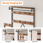 Industrial Hall Tree Entryway Organizer - Heavy-Duty Metal Coat Rack with Bench, Shoe Storage Shelf - Freestanding Entryway Furniture for Hallway, Living Room - Easy Assembly, Space-Saving Design - Parent-Child Compatible for House Of Avana