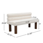 Upholstered Dining Bench, End of Bed, Entryway Bench, Boucle Ottoman for Dining Room, Bedroom, Living Room, Rubber Wood Leg 330 LBS Support, Beige Streamdale Furniture