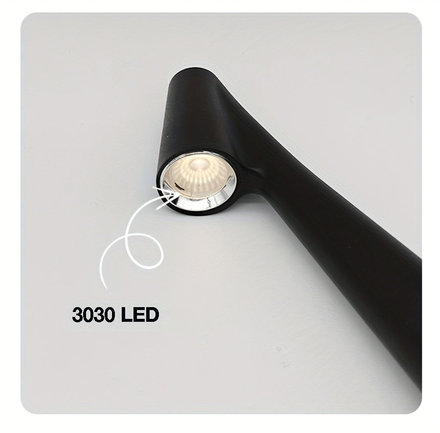 Modern LED Table Lamp with Touch Control - Rechargeable Battery-Powered Desk Light, Matte Black Finish & Adjustable Brightness for Home Office, Living Room, Bedroom Decor, Desk Lamp Rechargeable, Bedroom Lighting, Sleek Desig House Of Avana