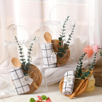 6 Sets Shower Prizes for Game Players & Wedding Favors - Bamboo Cheese Board, Bamboo Spoon, Plaid Towel, Artificial Eucalyptus Stems & Thank You Tags - Reusable Guest Gifts for Bridal Showers, Christmas, Halloween Events, Sty House Of Avana