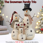1pc 3-Snowman Family Set-Like Doll Christmas Decoration - Small Stacked Snowmen Figures with "Let It Snow" Label-Like Tags, Durable Non-Toxic Material for /Outdoor Tabletop, Window Sill & Holiday Party Gift (-Free Assembly House Of Avana