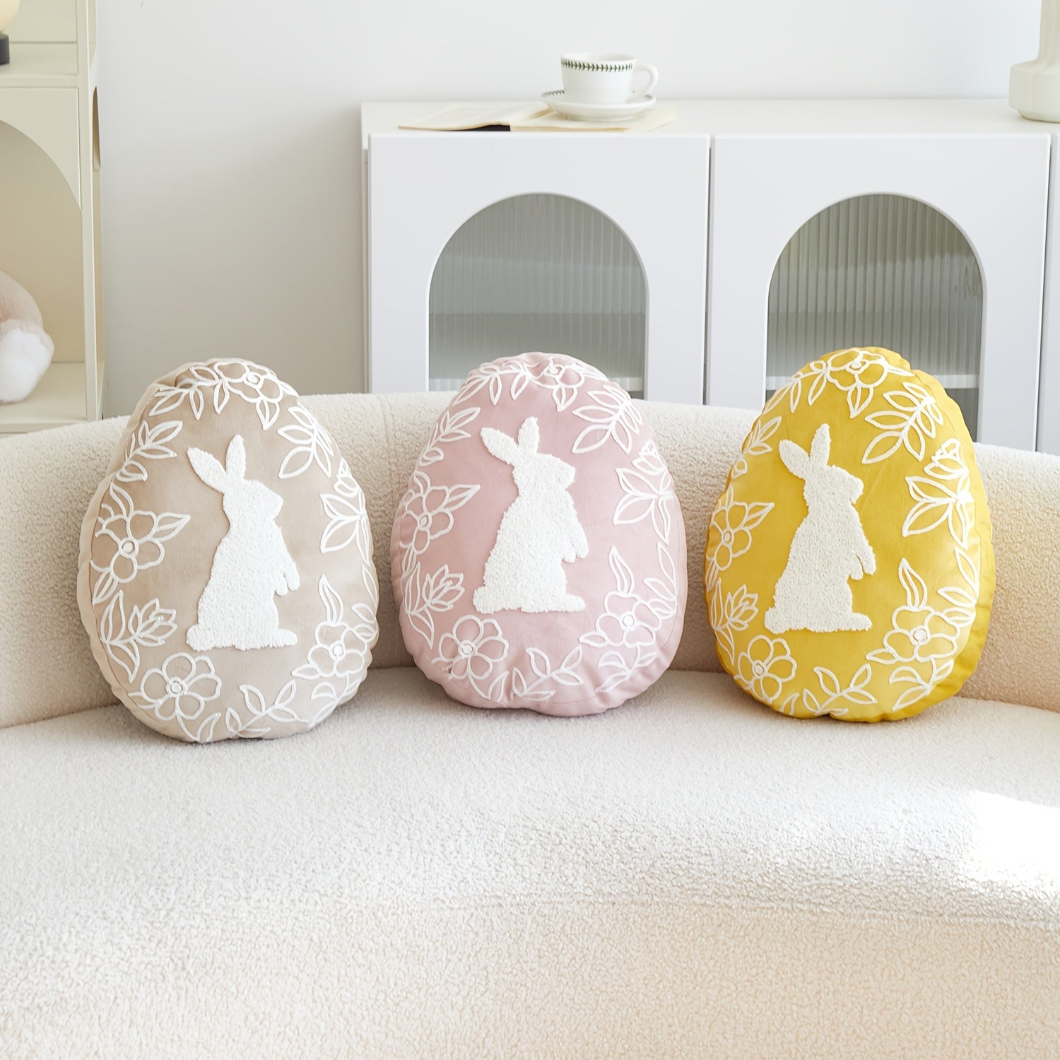 Throw Pillow - Embroidered Velvet Easter