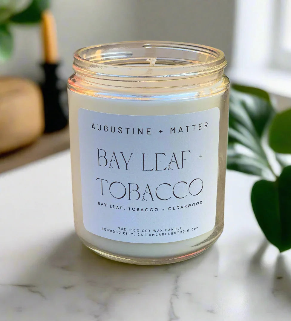 Bay Leaf + Tobacco - 7oz Soy Candle Augustine + Matter Candle Studio LLC
