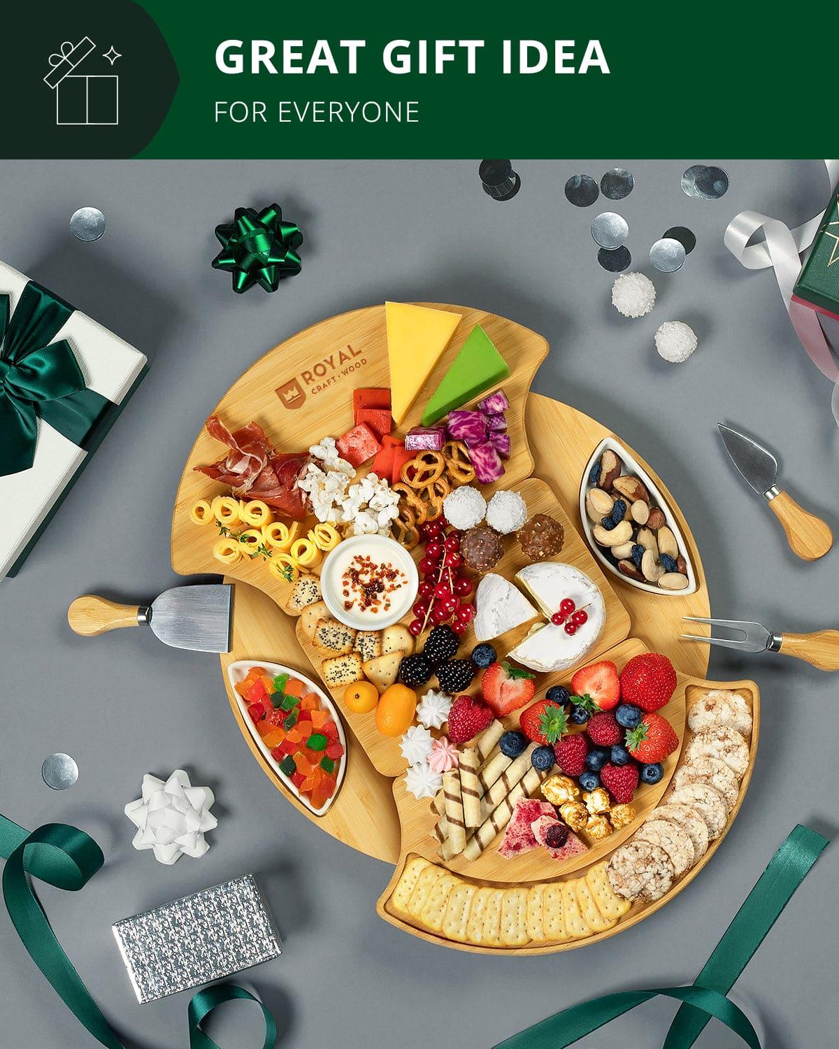 Cheese Board Set, Round Royal Craft Wood