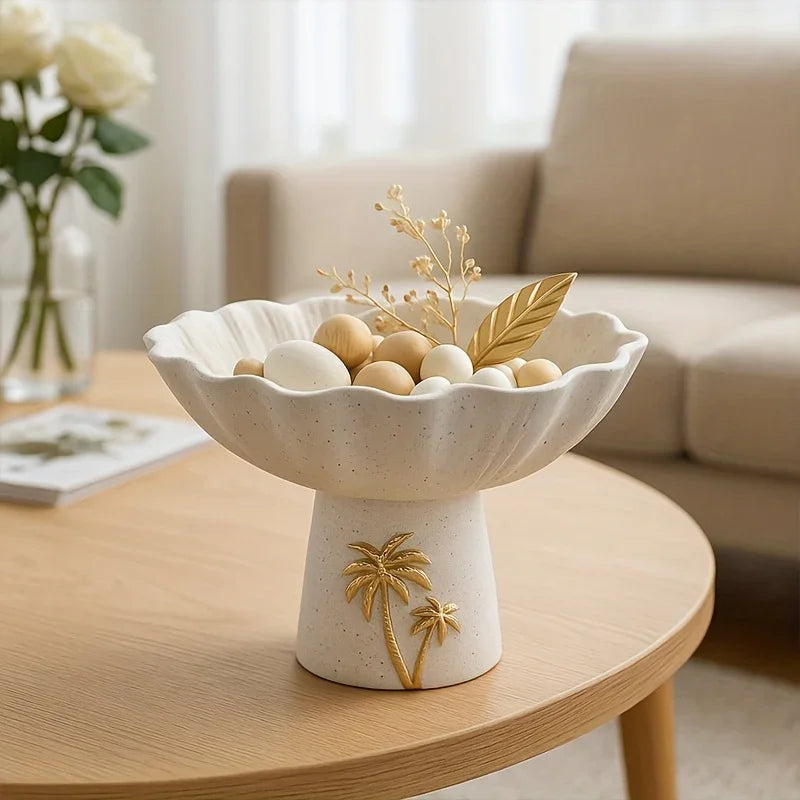 Decorative Tray - Painted Coconut Trees Wooden Large