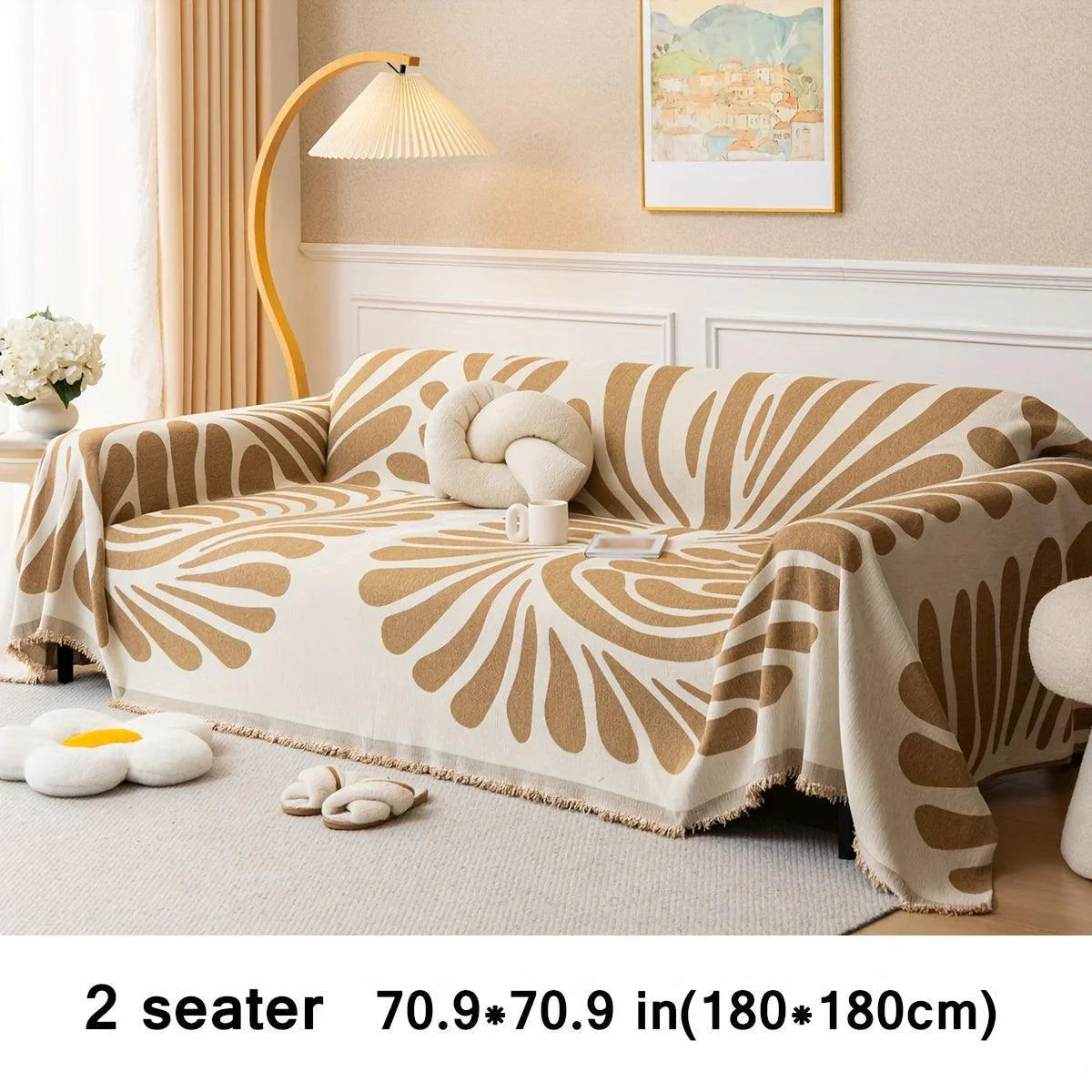 Versatile Chenille Sofa Cover - Pet-Friendly, Orange Dog Couch Cover topspet