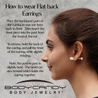 18G 1/4 Clear Gem Implant Grade Titanium Threadless Flower Reversible Flat Back Earring