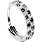 20G CZ Double Row Checkerboard Implant Grade Titanium Nose Hoop