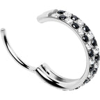 20G CZ Double Row Checkerboard Implant Grade Titanium Nose Hoop