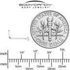 20G Gold Plated 925 Sterling Silver 2mm CZ L-Shape Nose Ring