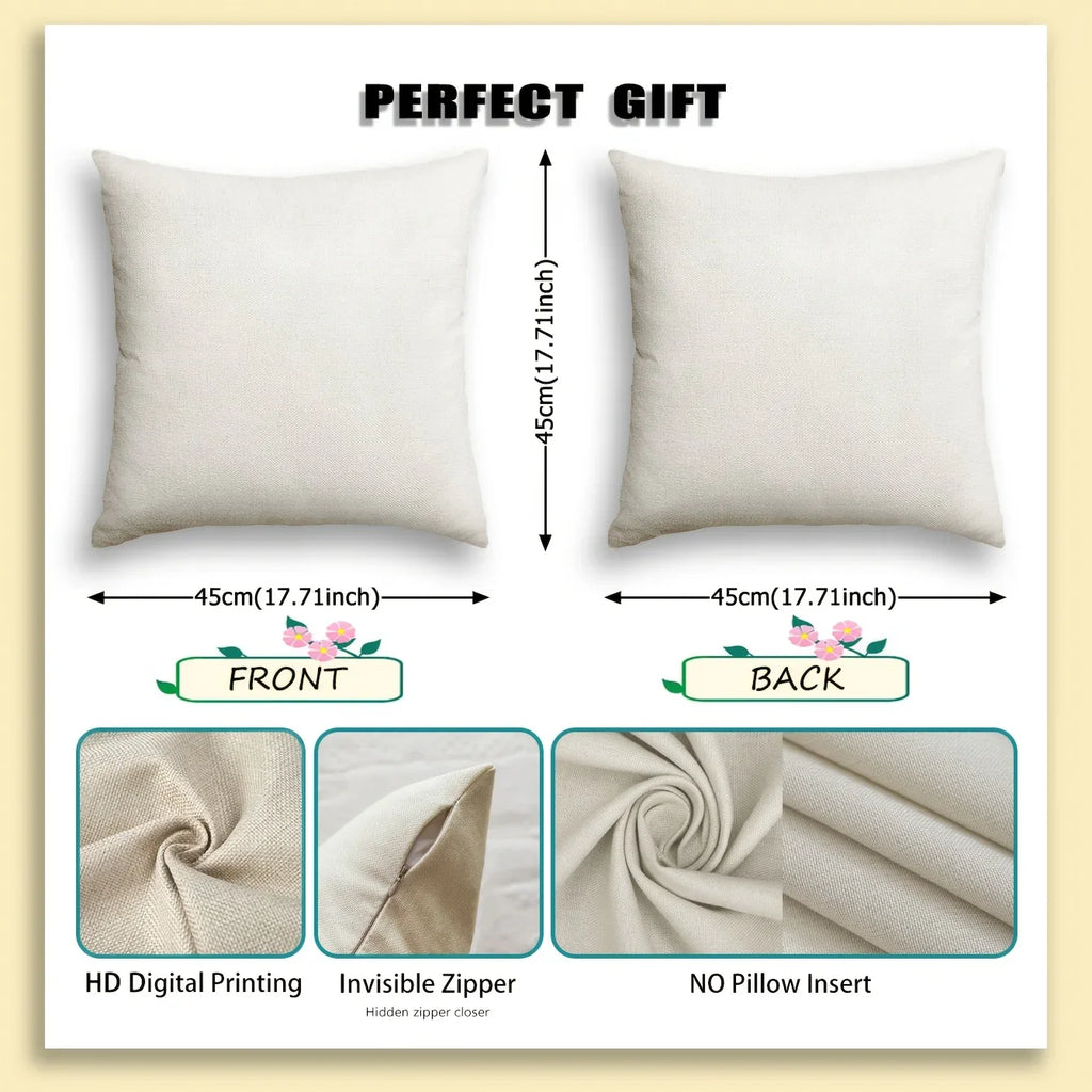 Pillow Covers - Zippered Cotton Beige