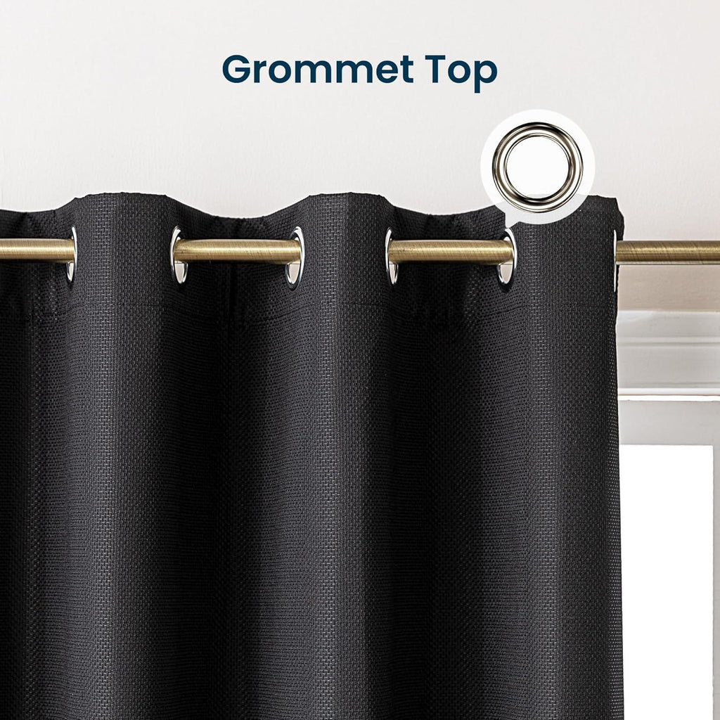Blackout Curtains for Room Darkening Window Drapes with Rod Pocket 2 Panels Set-Black Sleep Zone