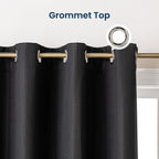 Blackout Curtains for Room Darkening Window Drapes with Rod Pocket 2 Panels Set-Black Sleep Zone