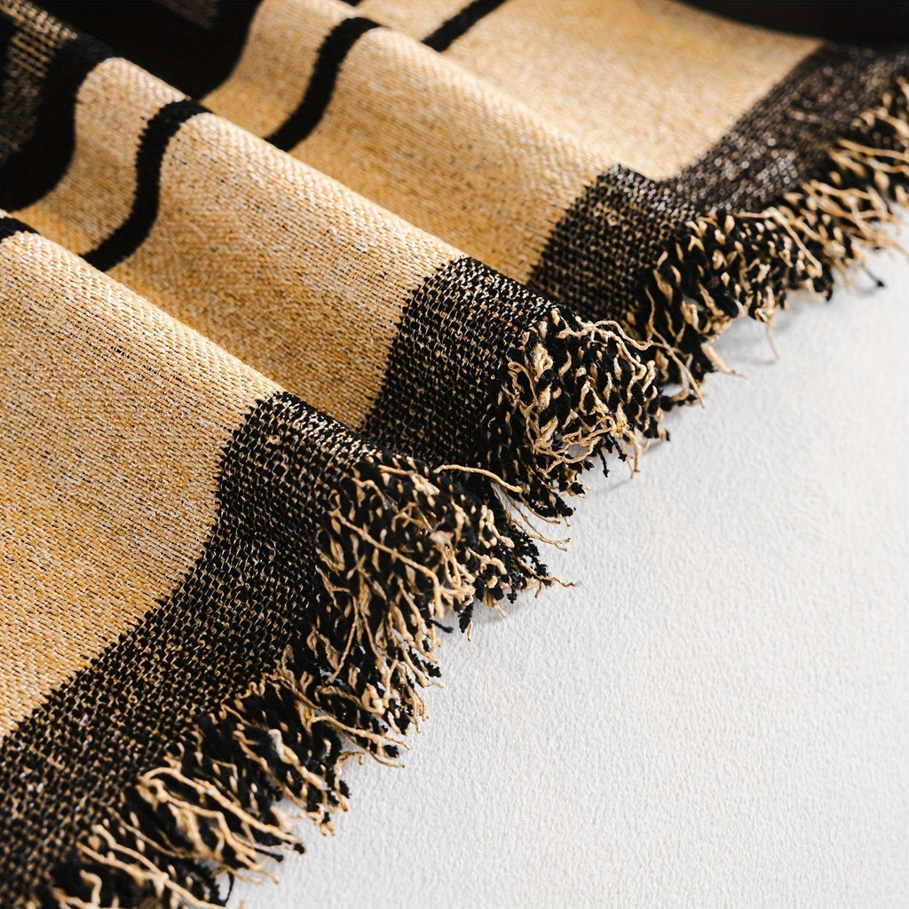 Luxurious Chenille Horse Design Sofa Cover Decor in Orange & Green topspet