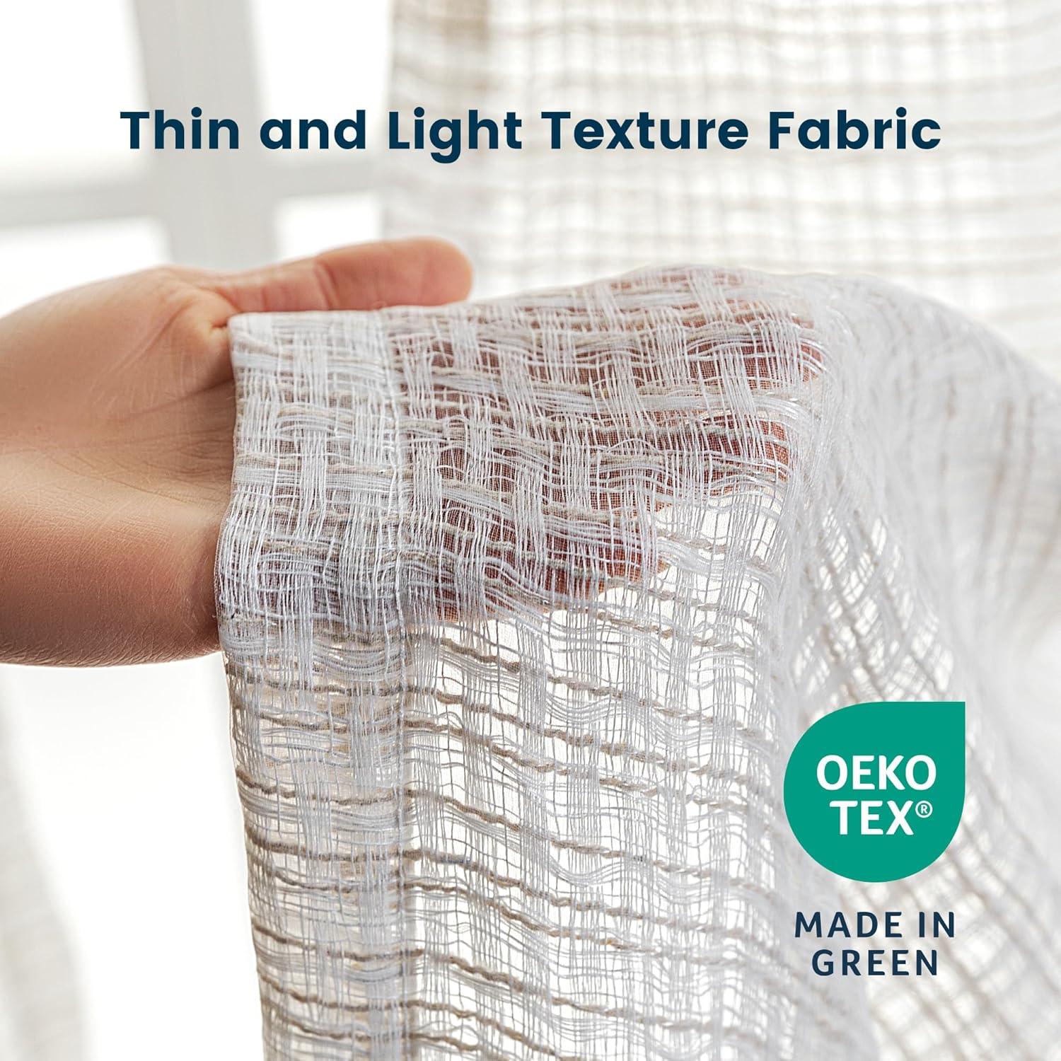 Sheer Curtains 2-Piece Set for Living Room/Bedroom Sleep Zone